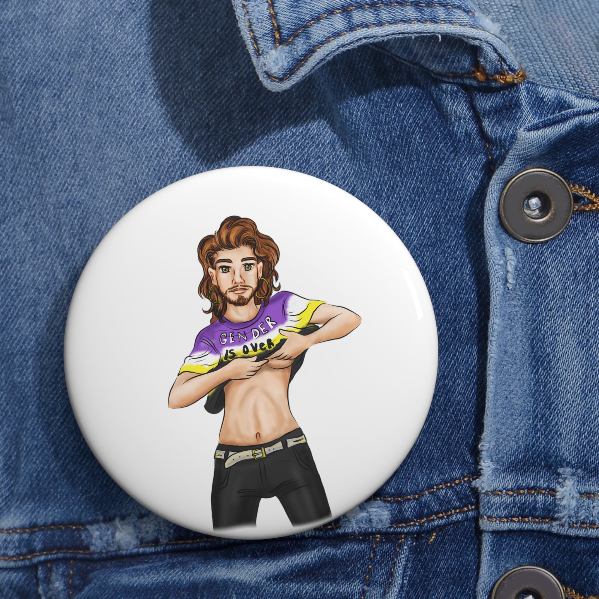 Gender is Over Custom Pin Buttons