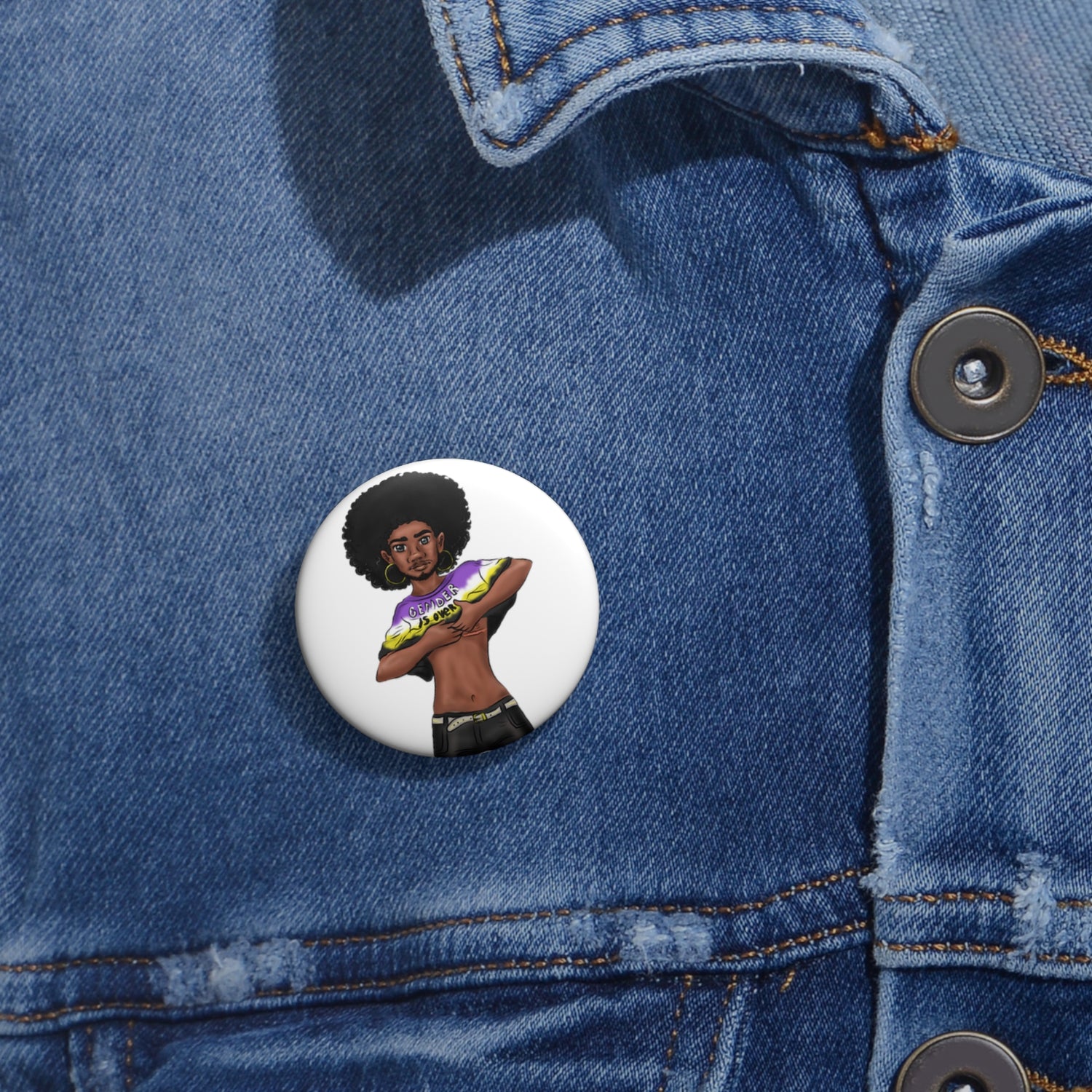 Gender is Over Custom Pin Buttons