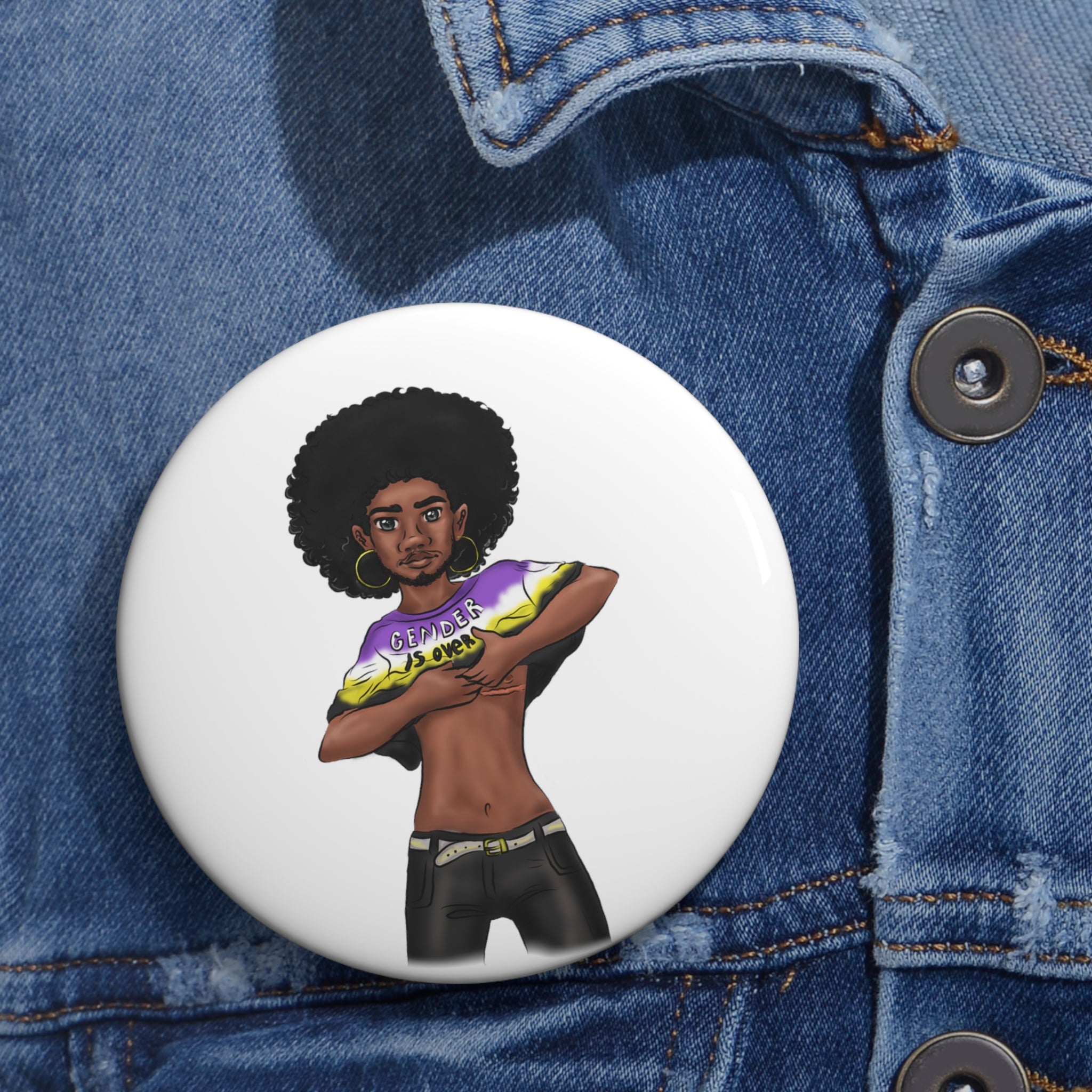 Gender is Over Custom Pin Buttons