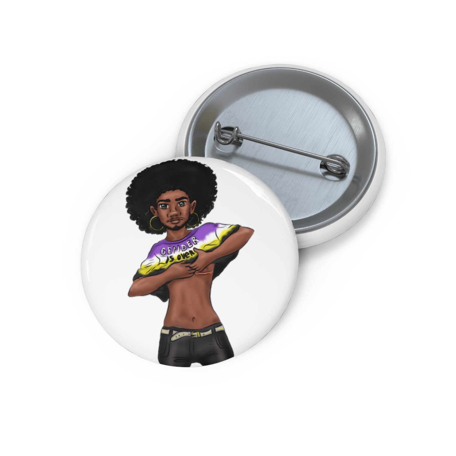 Gender is Over Custom Pin Buttons