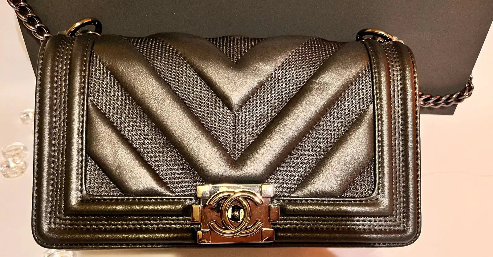 Luxury Chevron Quilted Flap Bag