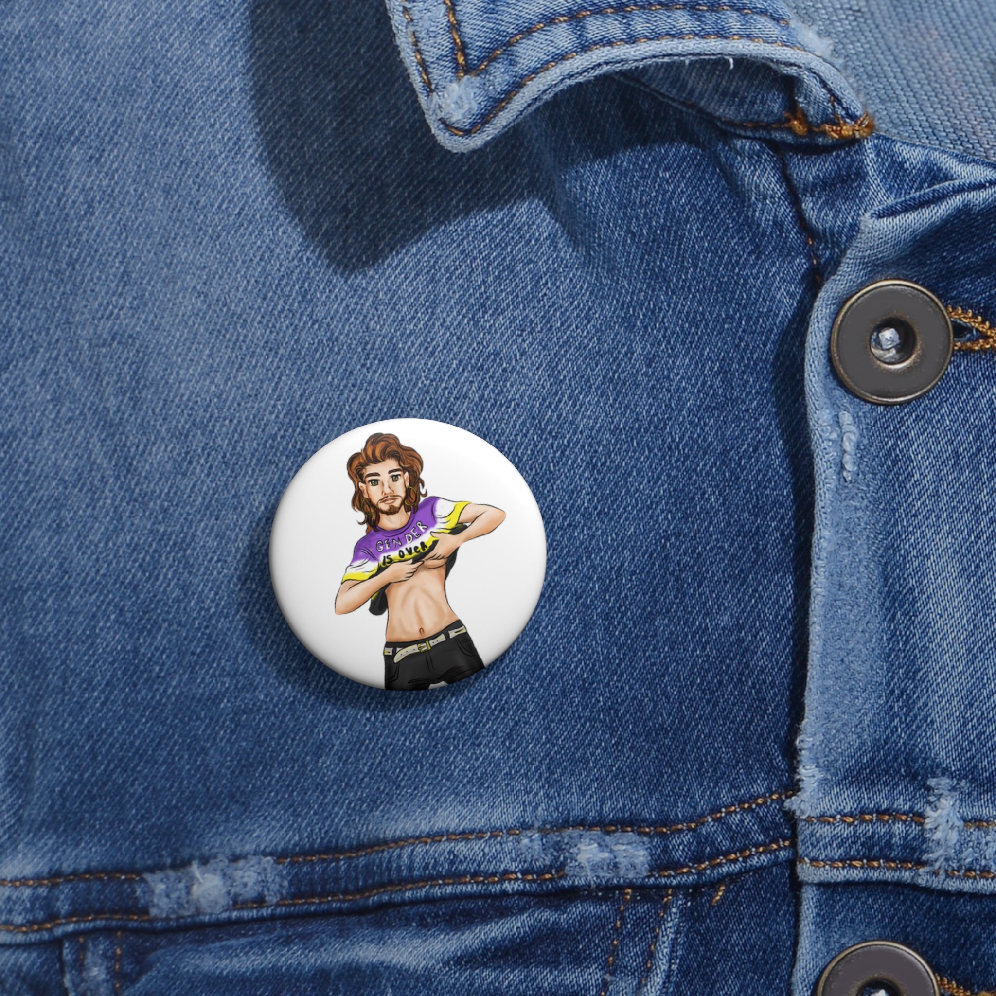 Gender is Over Custom Pin Buttons