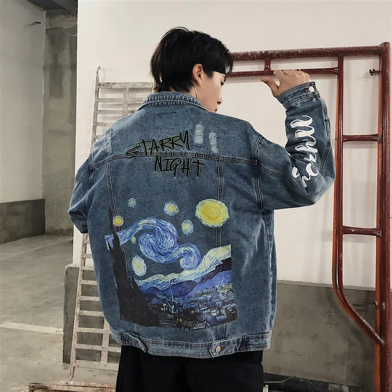 Chaqueta vaquera noche estrellada de Van Gogh