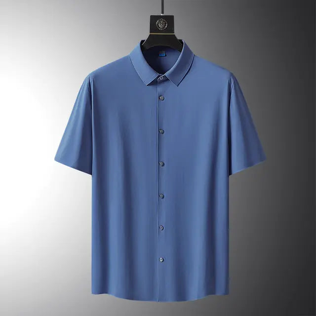 Solid Color Short Sleeved Shirt Loose