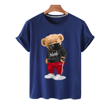 Bear Print Cotton T Shirt