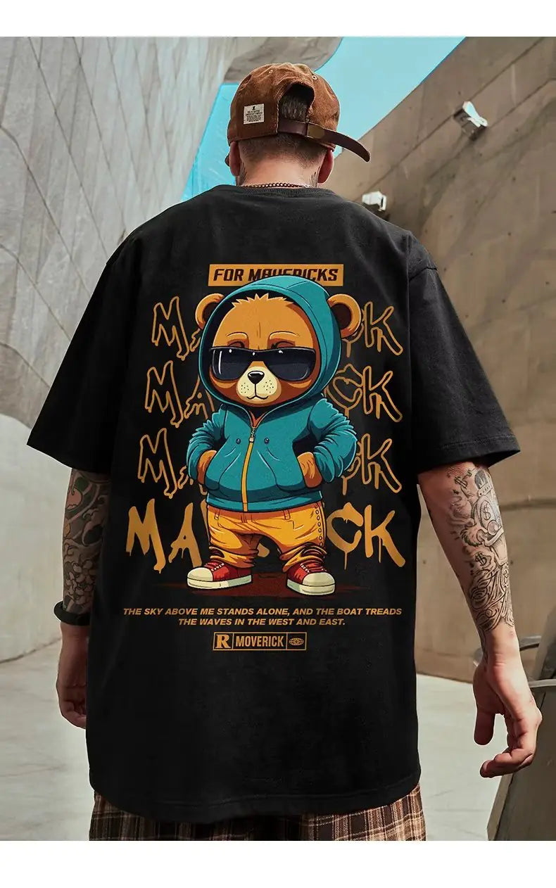 Summer Fashion Bear Print Loose T-Shirt