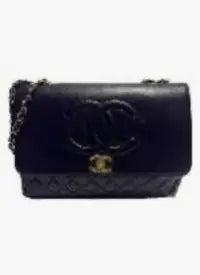 Flap with Top Black Lux Bag