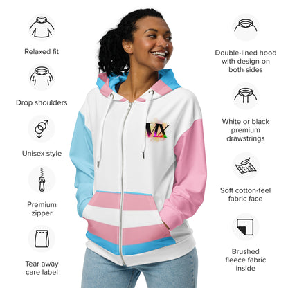 Transgender zip hoodie