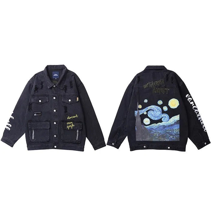 Chaqueta vaquera noche estrellada de Van Gogh