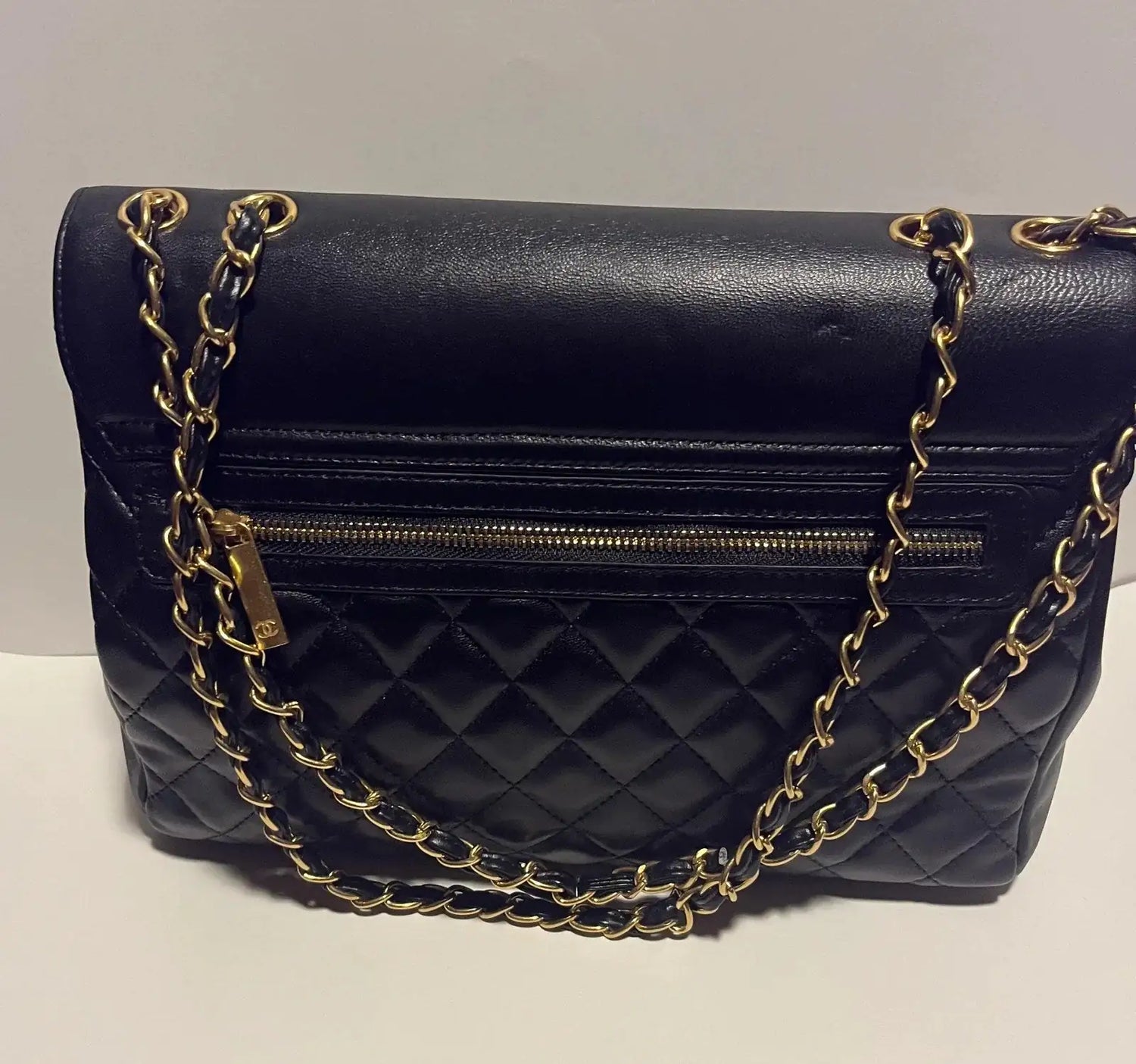 Flap with Top Black Lux Bag