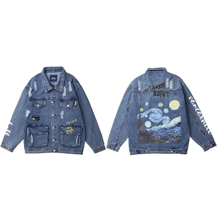 Chaqueta vaquera noche estrellada de Van Gogh