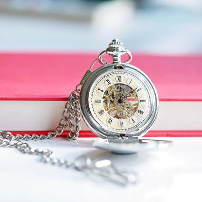 Personalised Roman Skeleton Pocket Watch