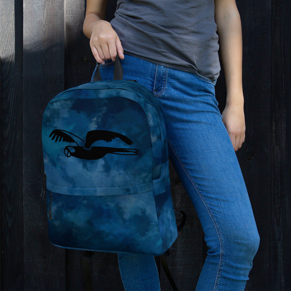 Backpack blue sky