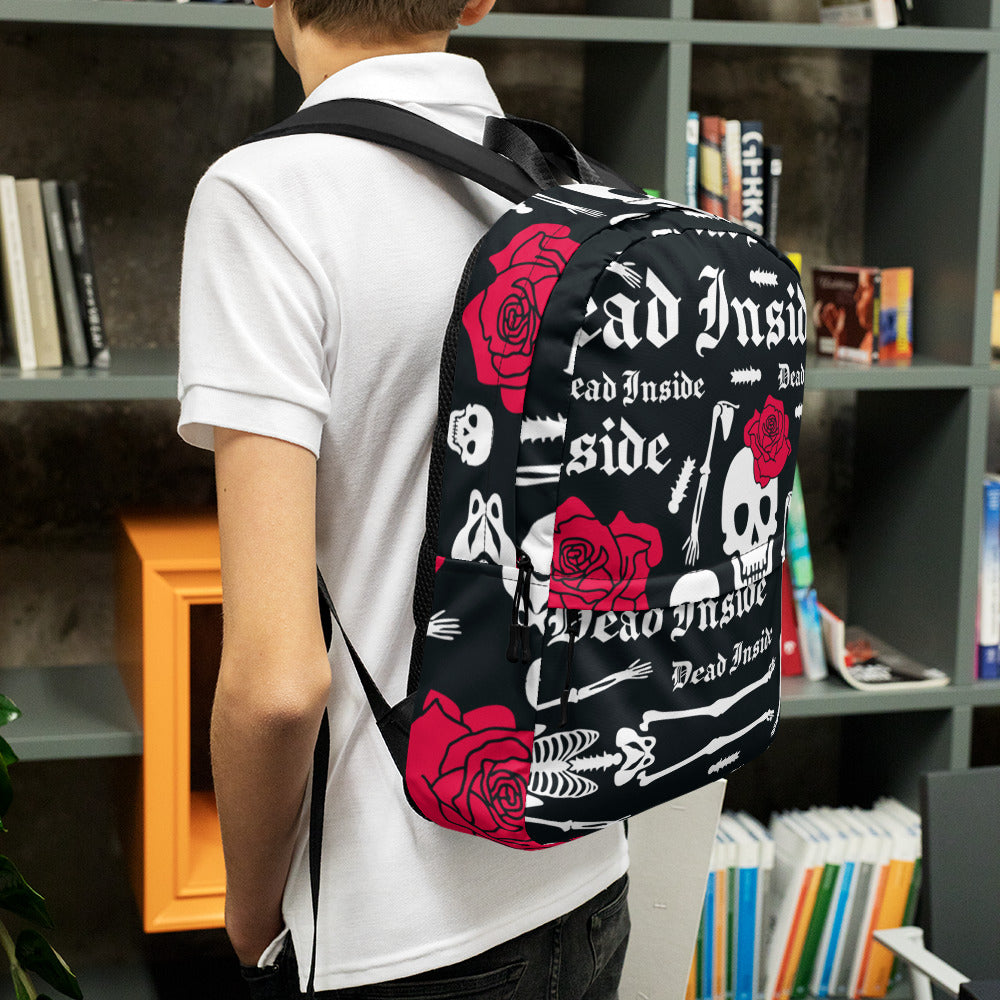 Backpack Skull Red Flower