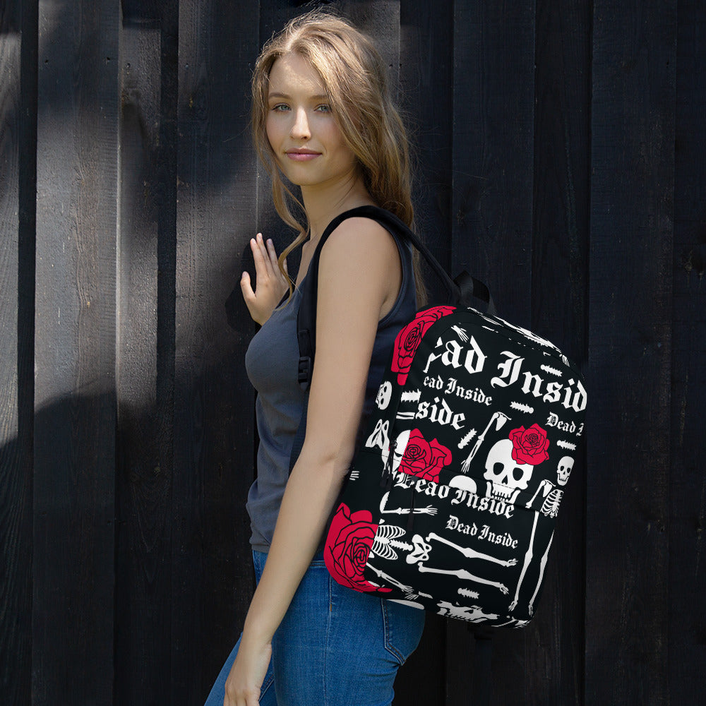 Backpack Skull Red Flower