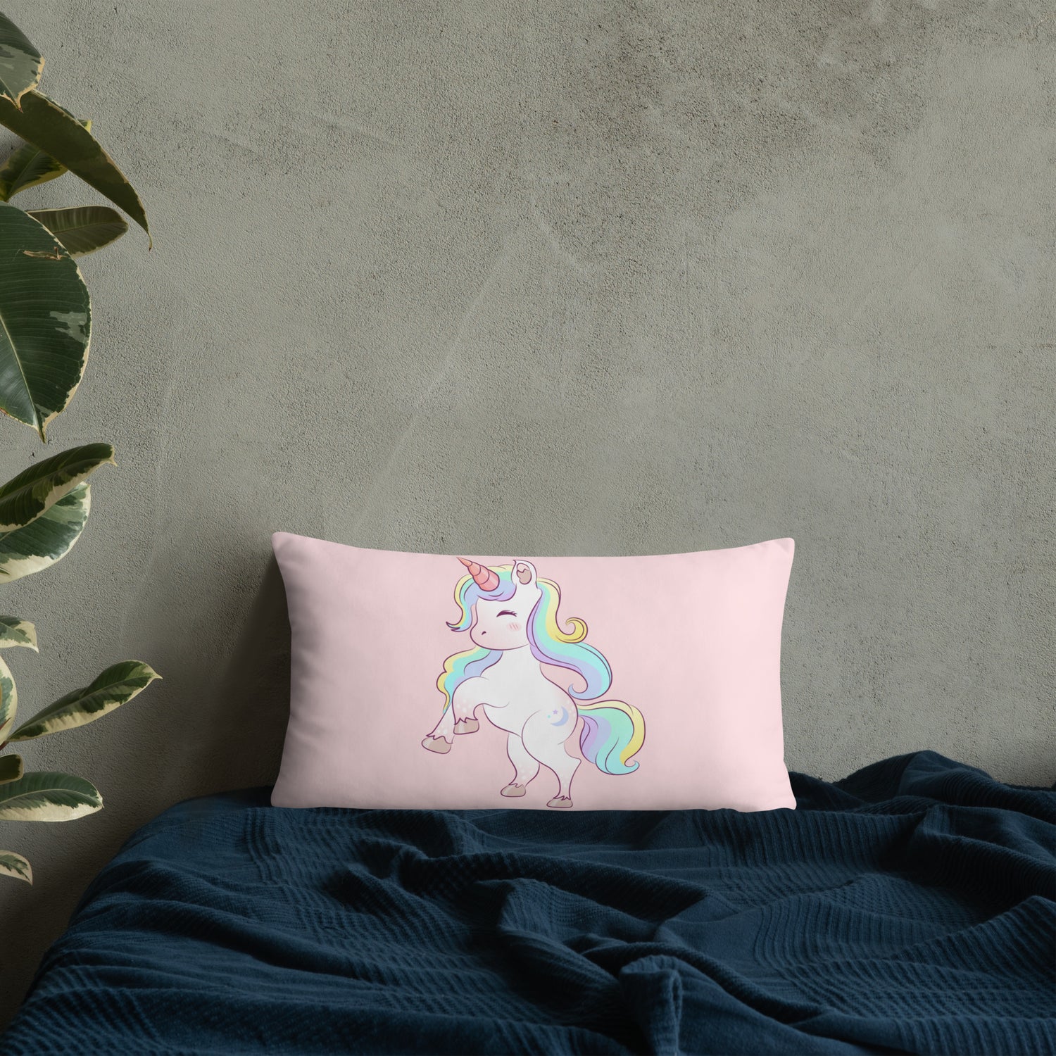 Almohada Básica Rosa Claro Unicornio