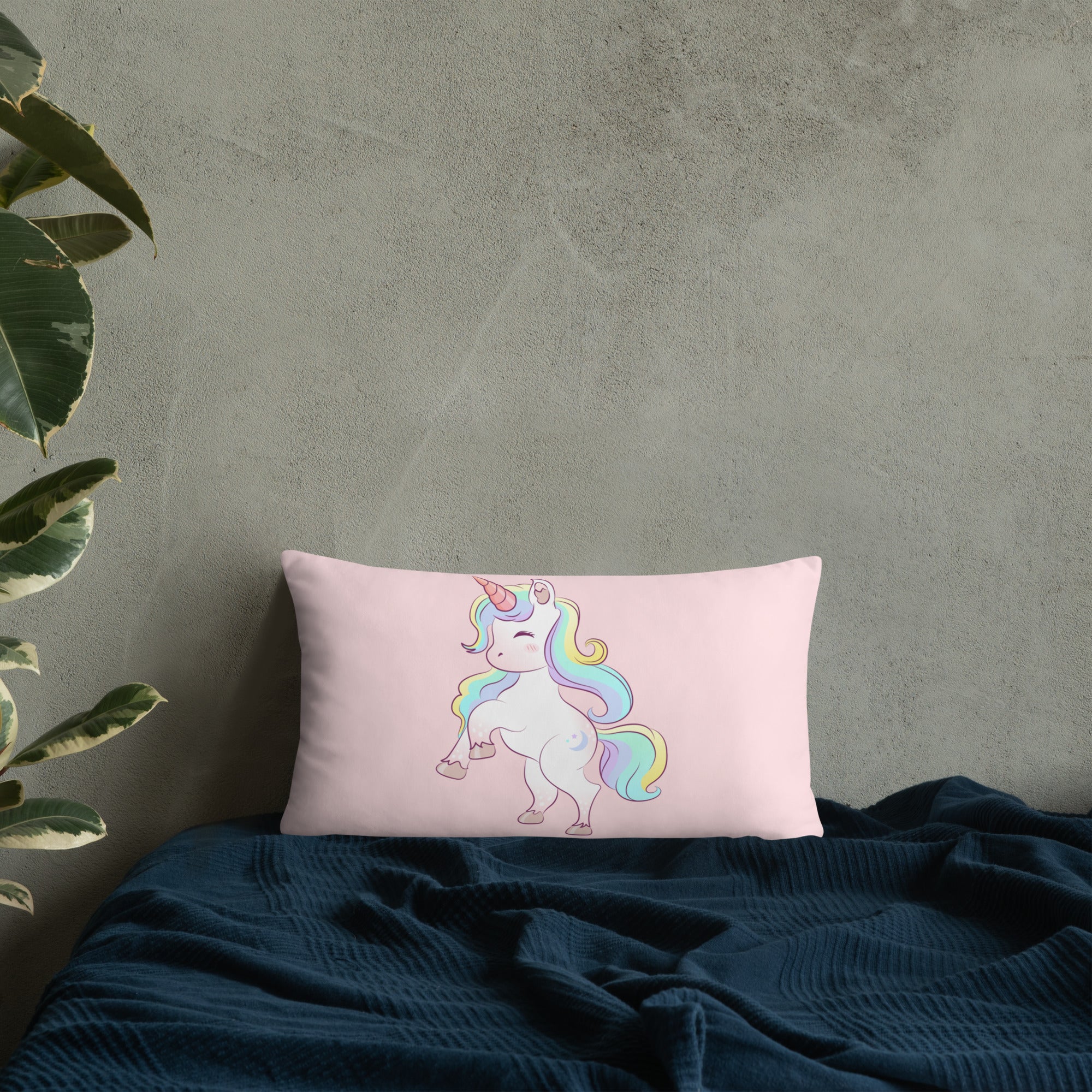 Light Pink Basic Pillow Unicorn