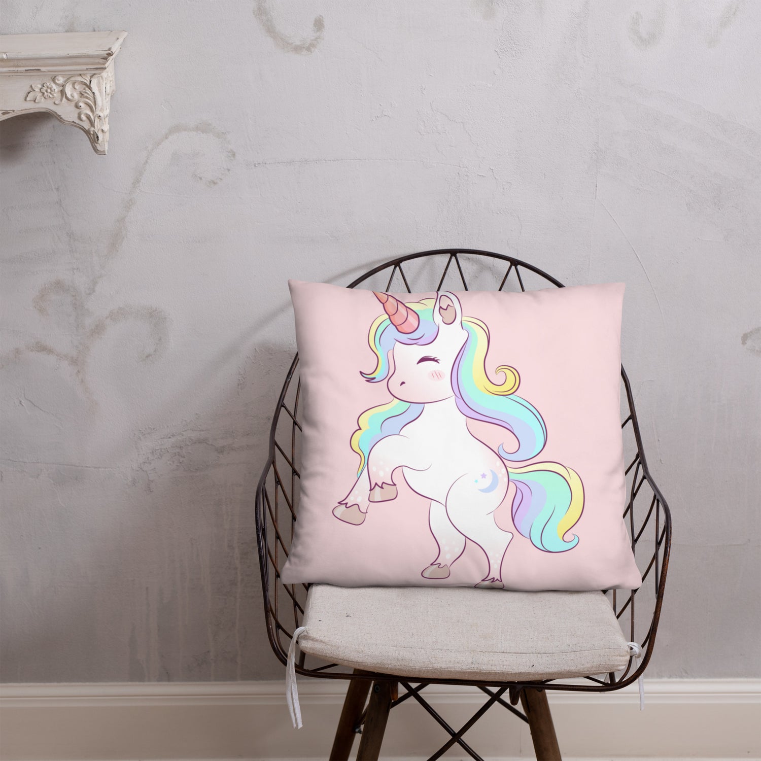 Light Pink Basic Pillow Unicorn