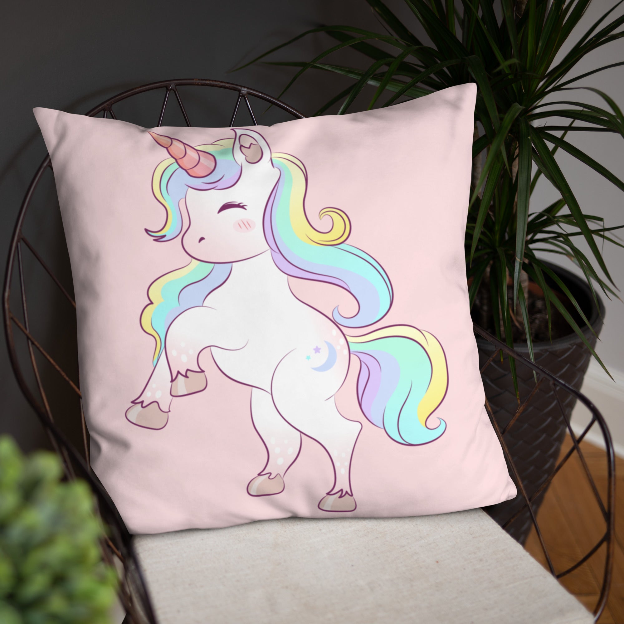 Almohada Básica Rosa Claro Unicornio