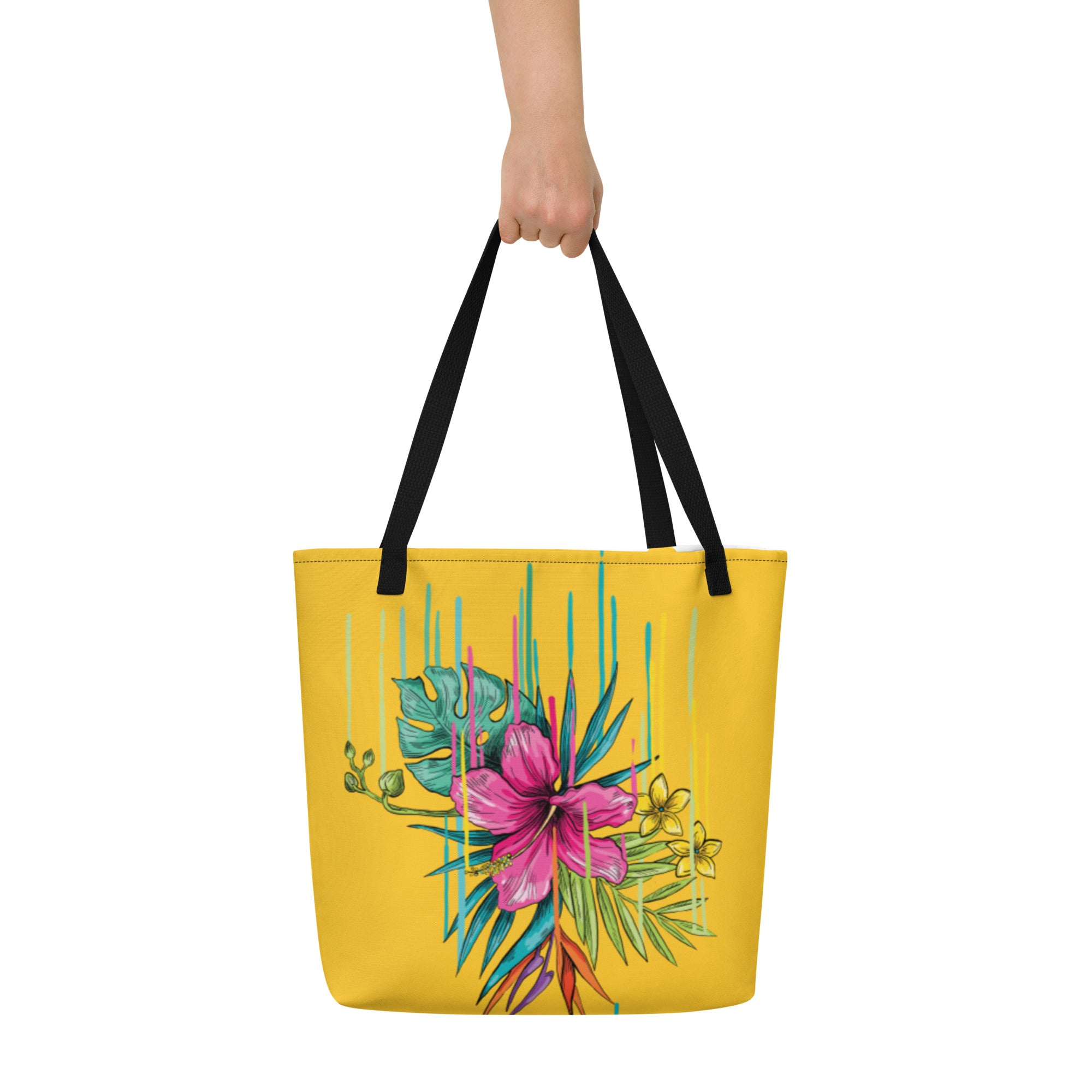 Large Tote Bag Pink Flower