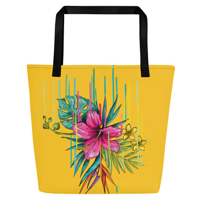 Large Tote Bag Pink Flower