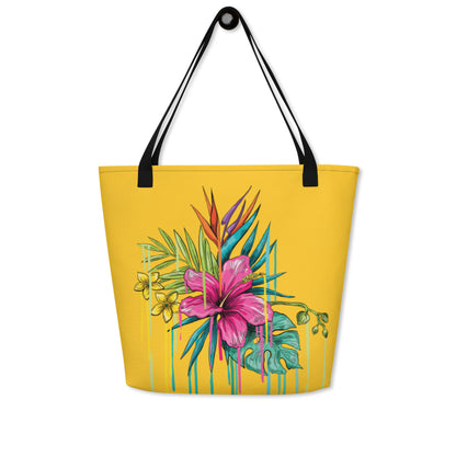 Large Tote Bag Pink Flower