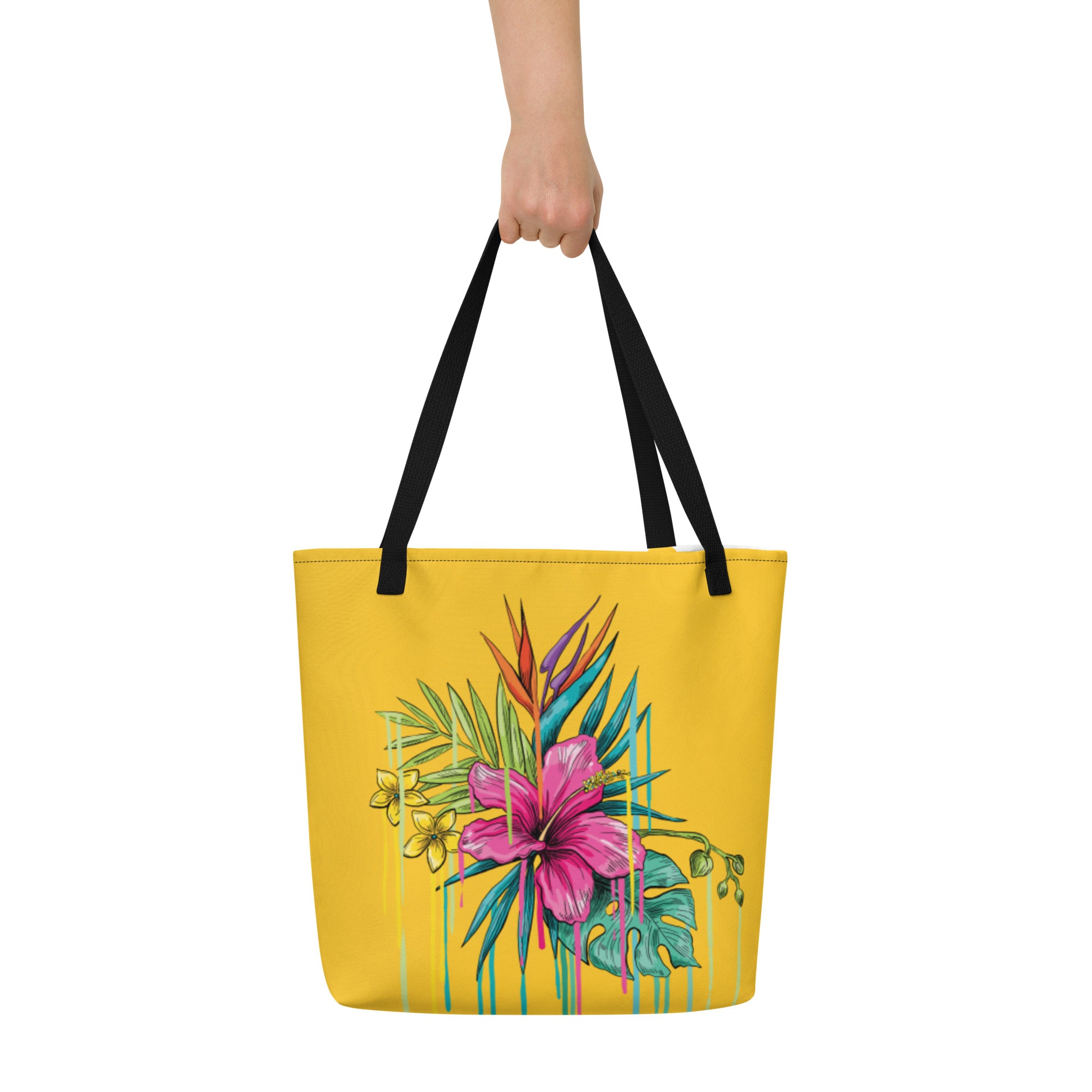 Large Tote Bag Pink Flower