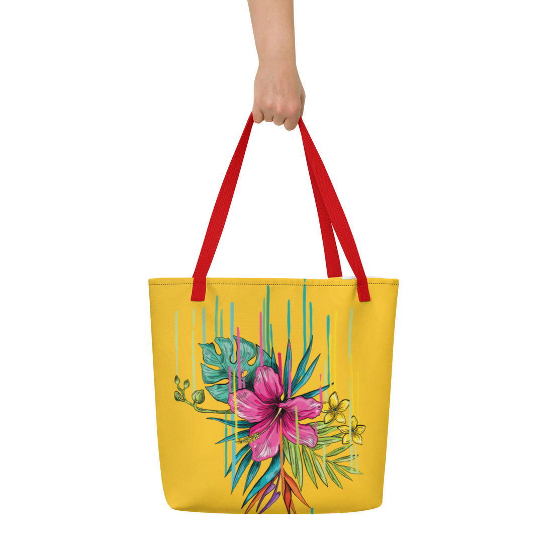 Large Tote Bag Pink Flower