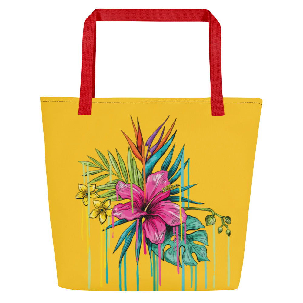 Large Tote Bag Pink Flower