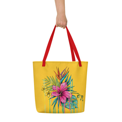 Large Tote Bag Pink Flower