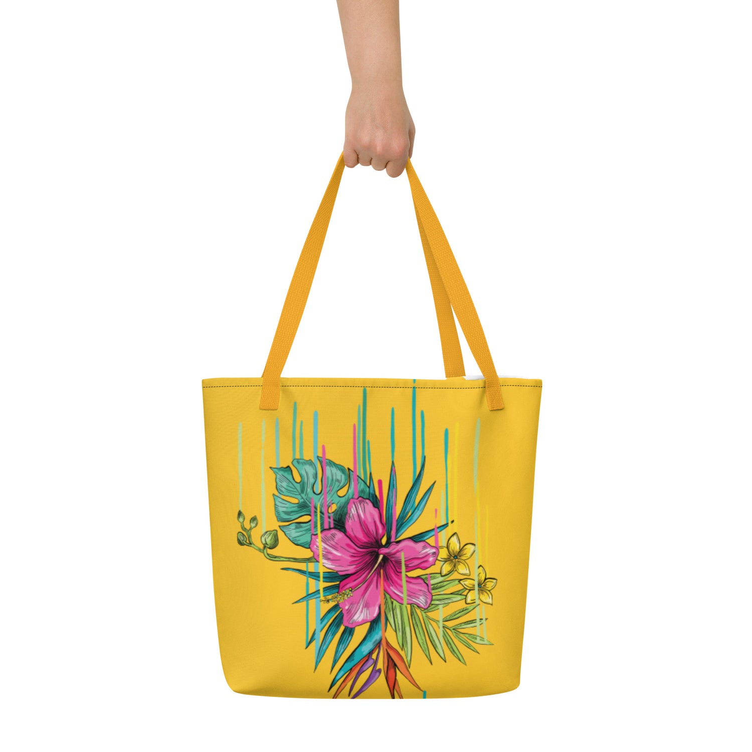 Large Tote Bag Pink Flower