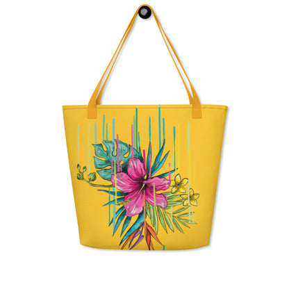 Large Tote Bag Pink Flower