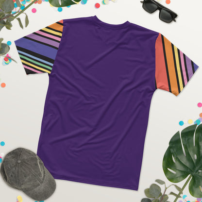 T-shirt Purple with Stripes Sleeves