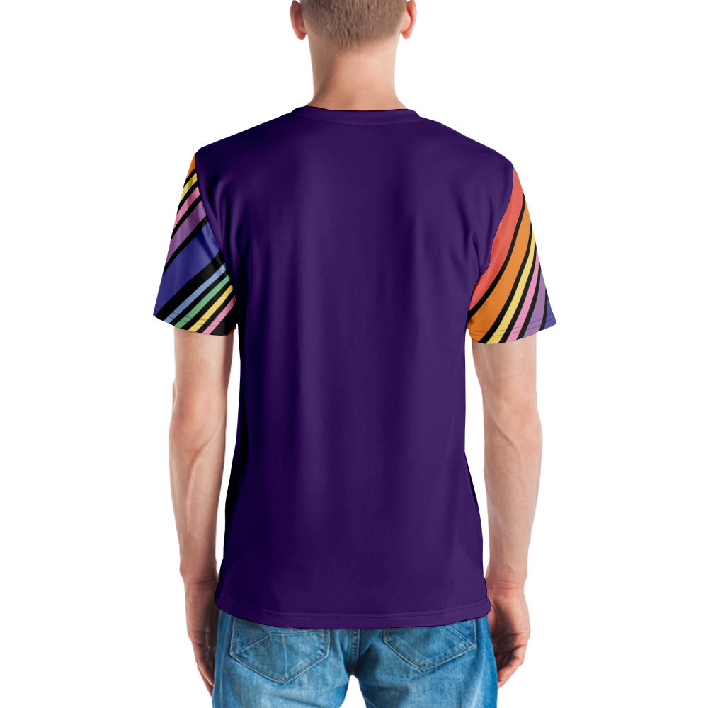 T-shirt Purple with Stripes Sleeves