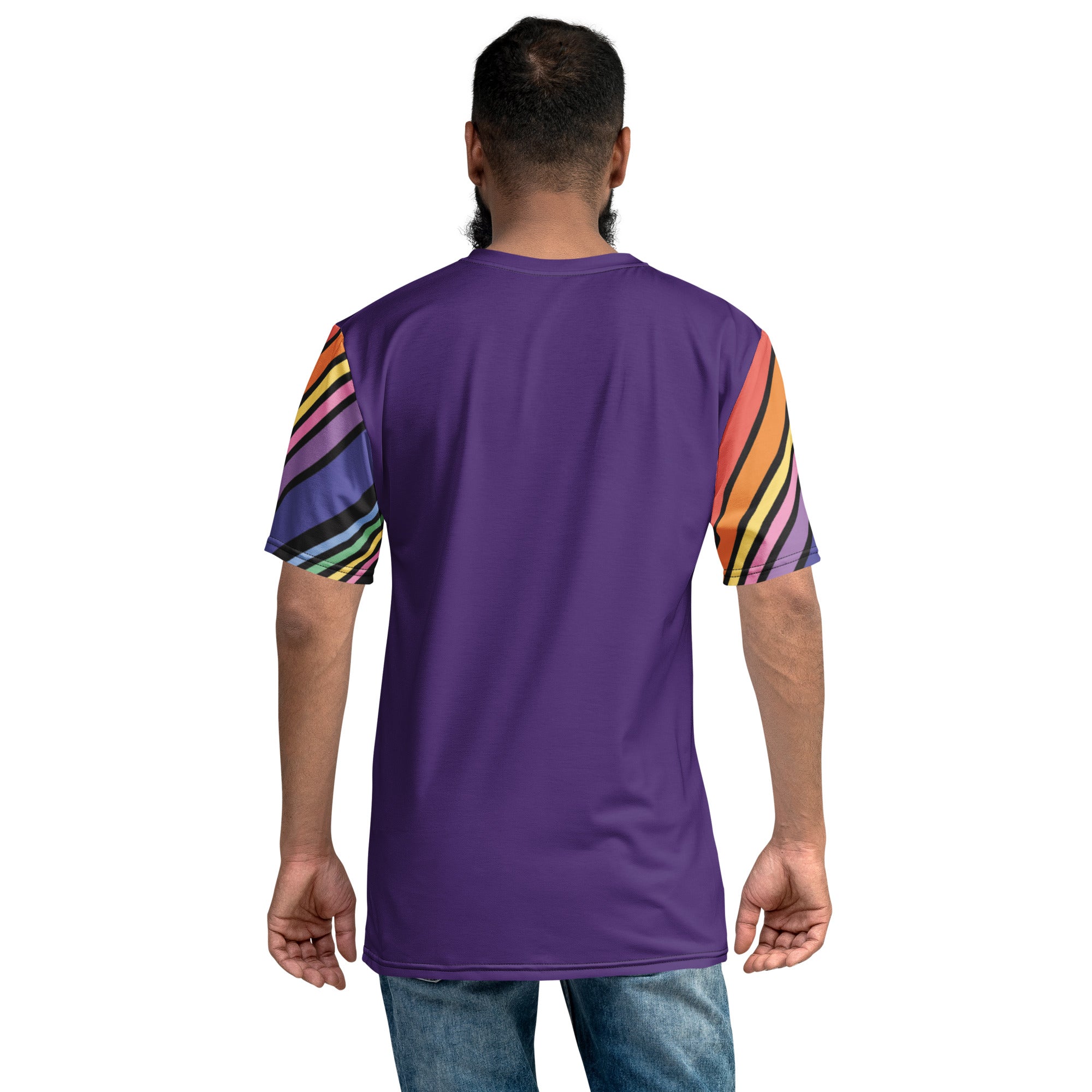 T-shirt Purple with Stripes Sleeves