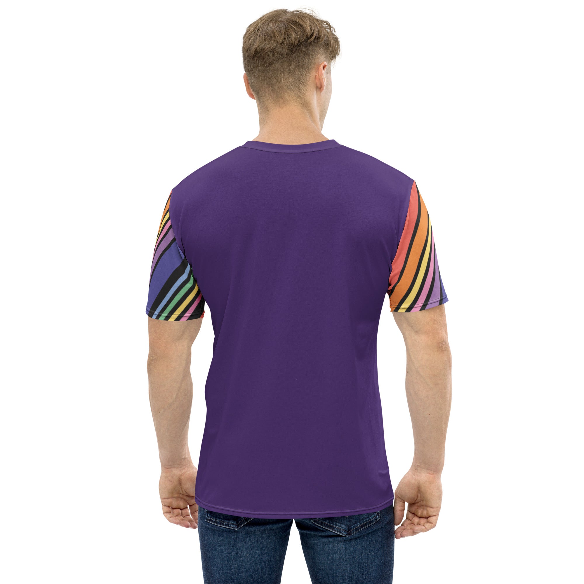 T-shirt Purple with Stripes Sleeves