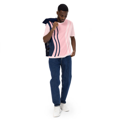 T-shirt Pink with Blue Lines