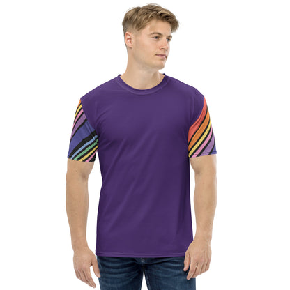 T-shirt Purple with Stripes Sleeves