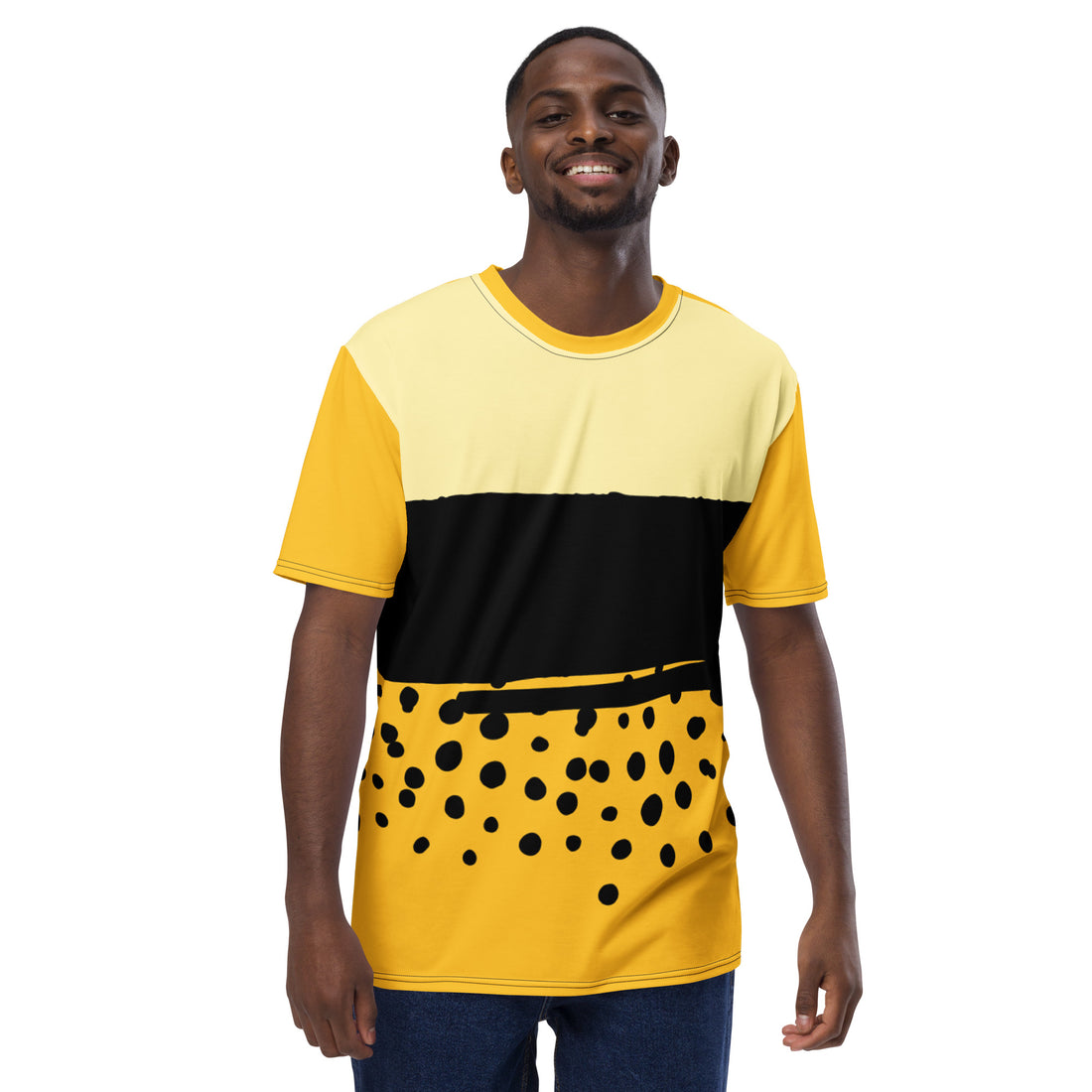 T-shirt Yellow Abstract Wide Dots Filled