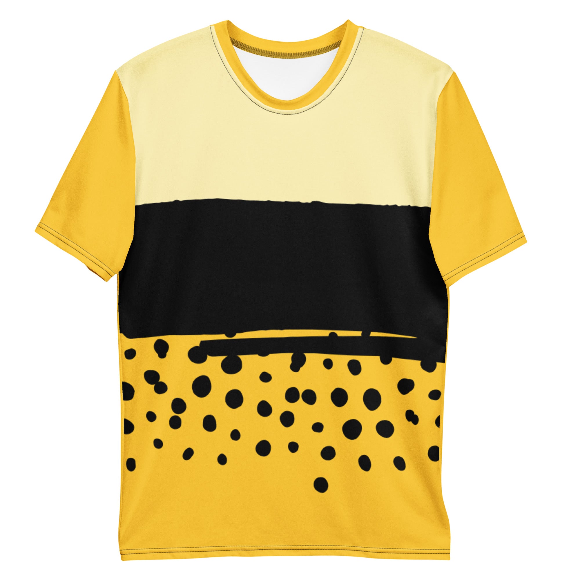 T-shirt Yellow Abstract Wide Dots Filled