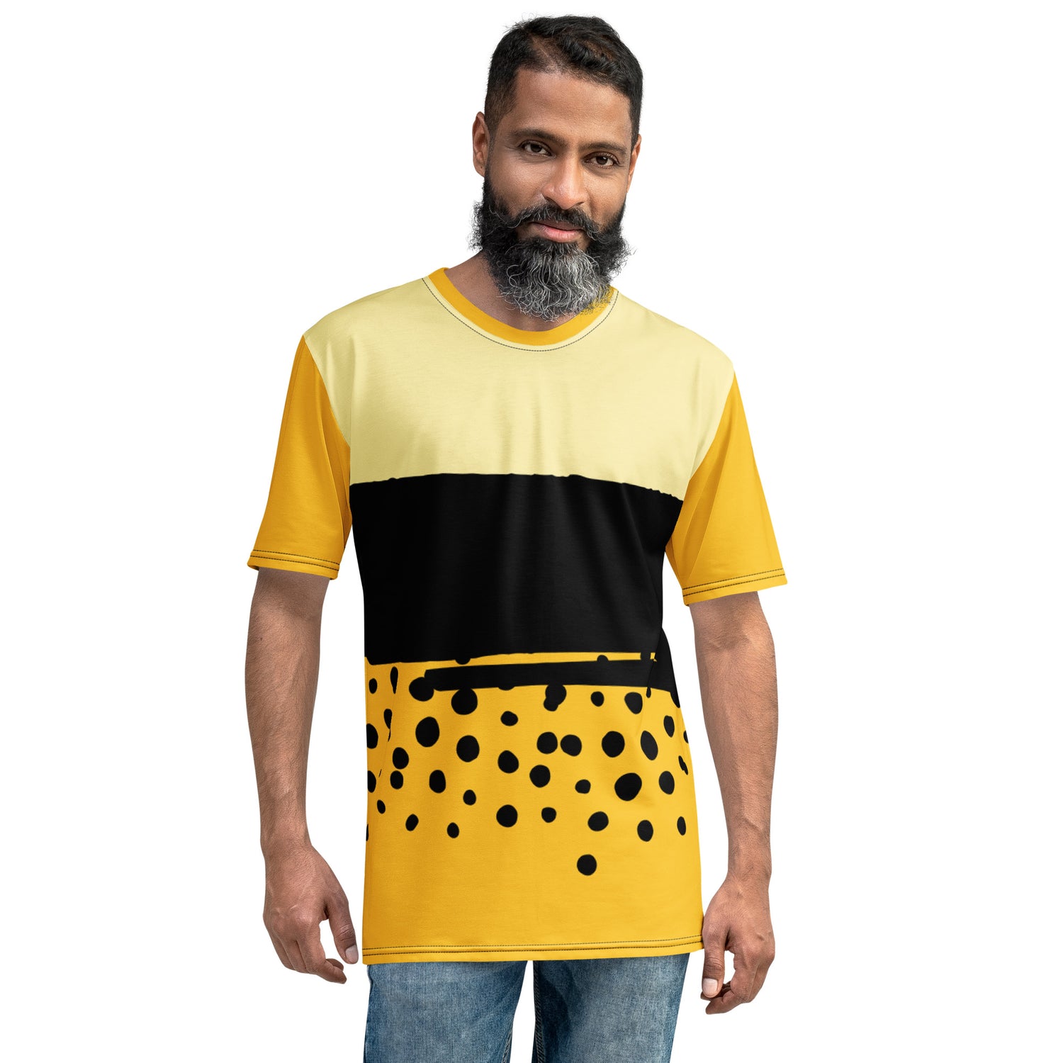 T-shirt Yellow Abstract Wide Dots Filled