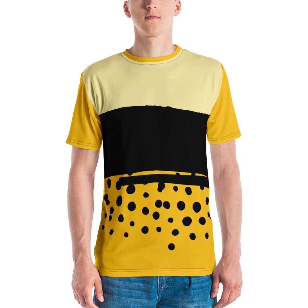 T-shirt Yellow Abstract Wide Dots Filled