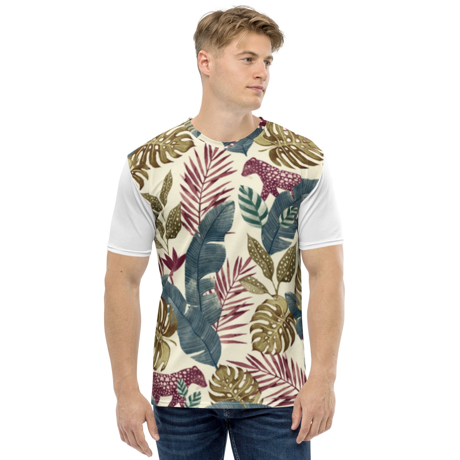 Camiseta Jaguar Vermelha na Floresta