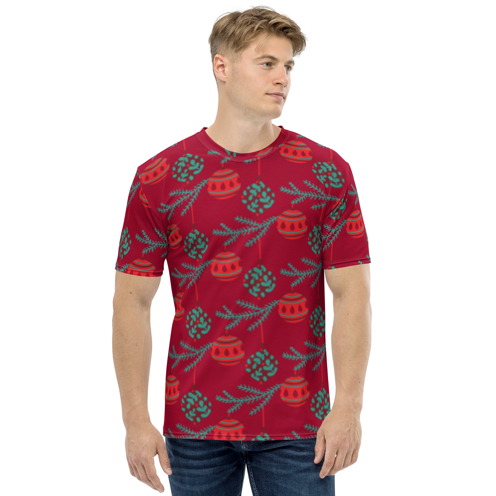 Red Balls Christmas Matching Dad T-shirt