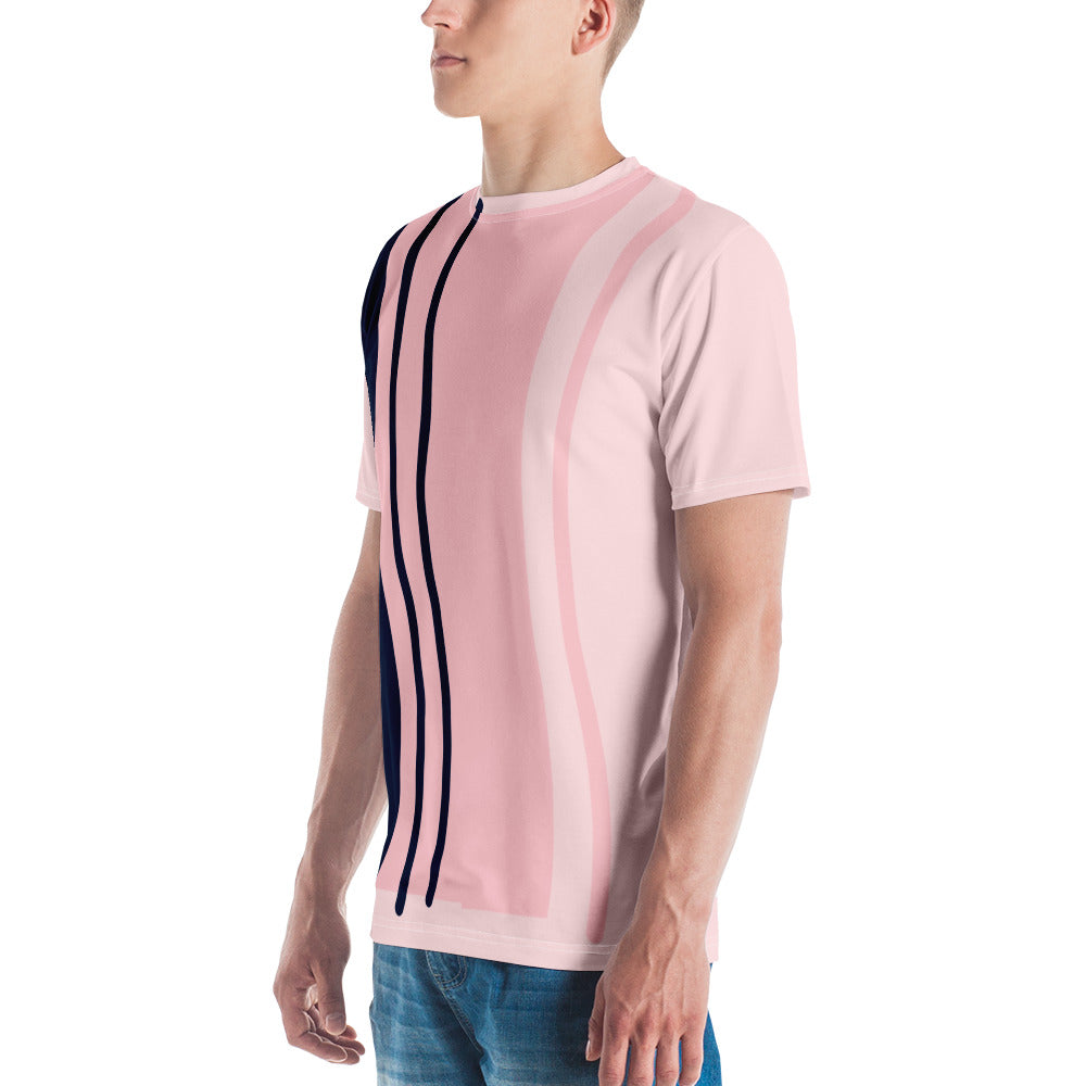 Camiseta Rosa con Líneas Azules