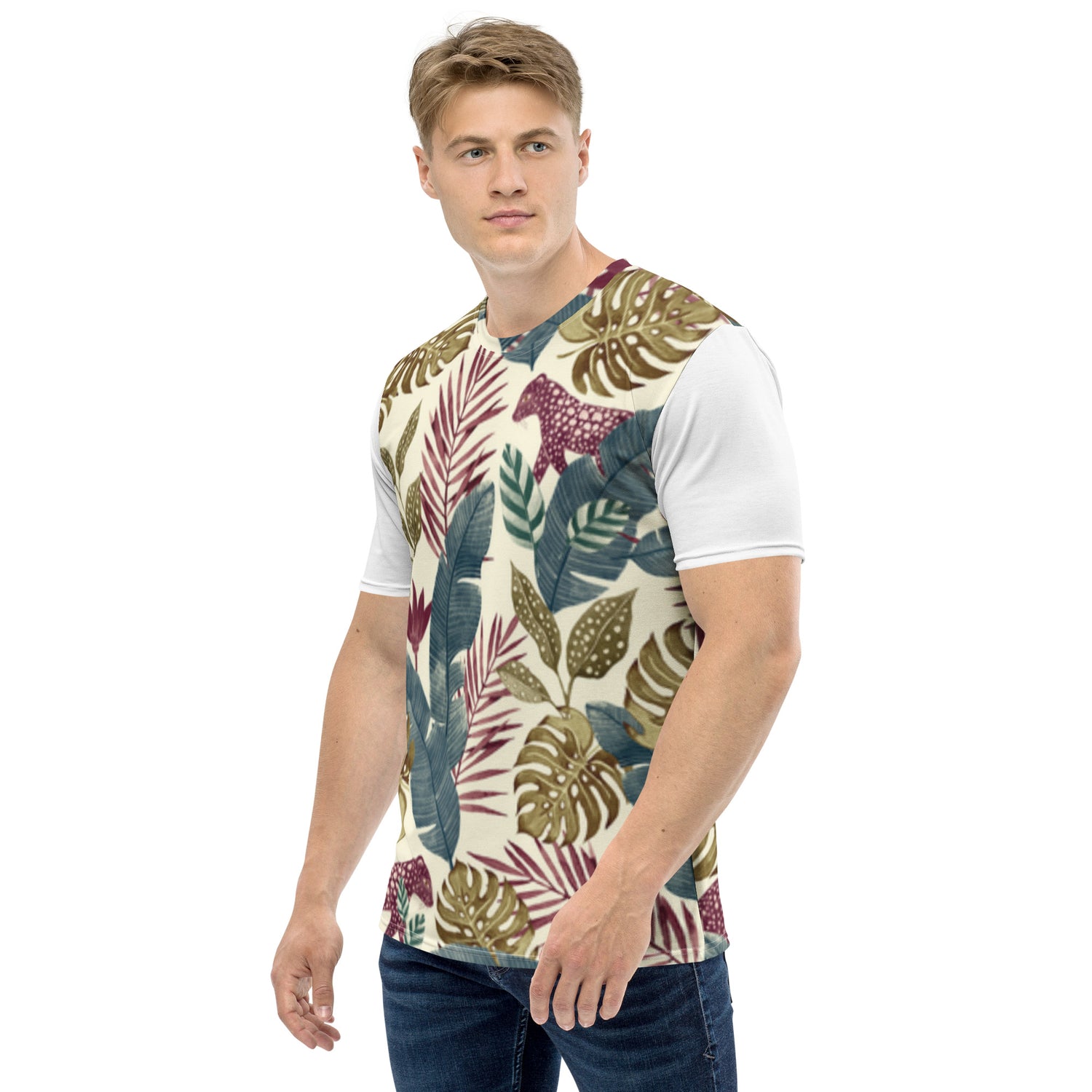 Camiseta Jaguar Vermelha na Floresta