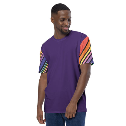 Camiseta Morada con Mangas a Rayas