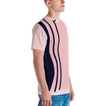 Camiseta Rosa con Líneas Azules