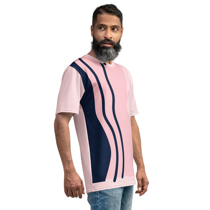 Camiseta Rosa con Líneas Azules