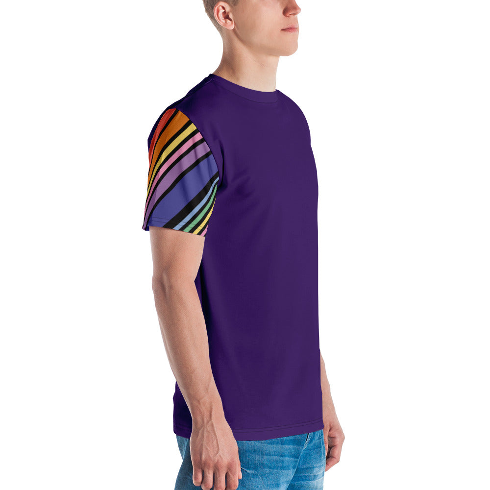 T-shirt Purple with Stripes Sleeves